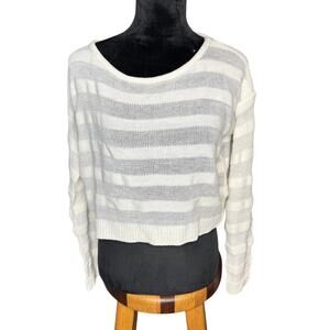 Lucy Paris Nordstrom Women's sz Large Ivory/Cream Long Sleeve Crop Sweater NWT
